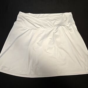 Size XL Prince White Wrap Tennis Skort. Mini Skirt. Built-in undershorts.  New